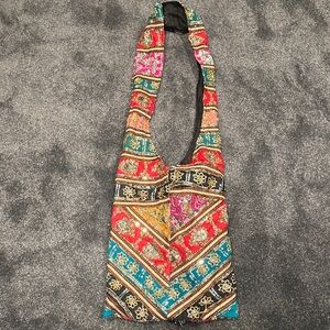 Embellished Multicolor Patchwork Sling Bag Boho Hobo Bag Bohemian